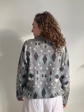 vintage grey diamond knit jumper