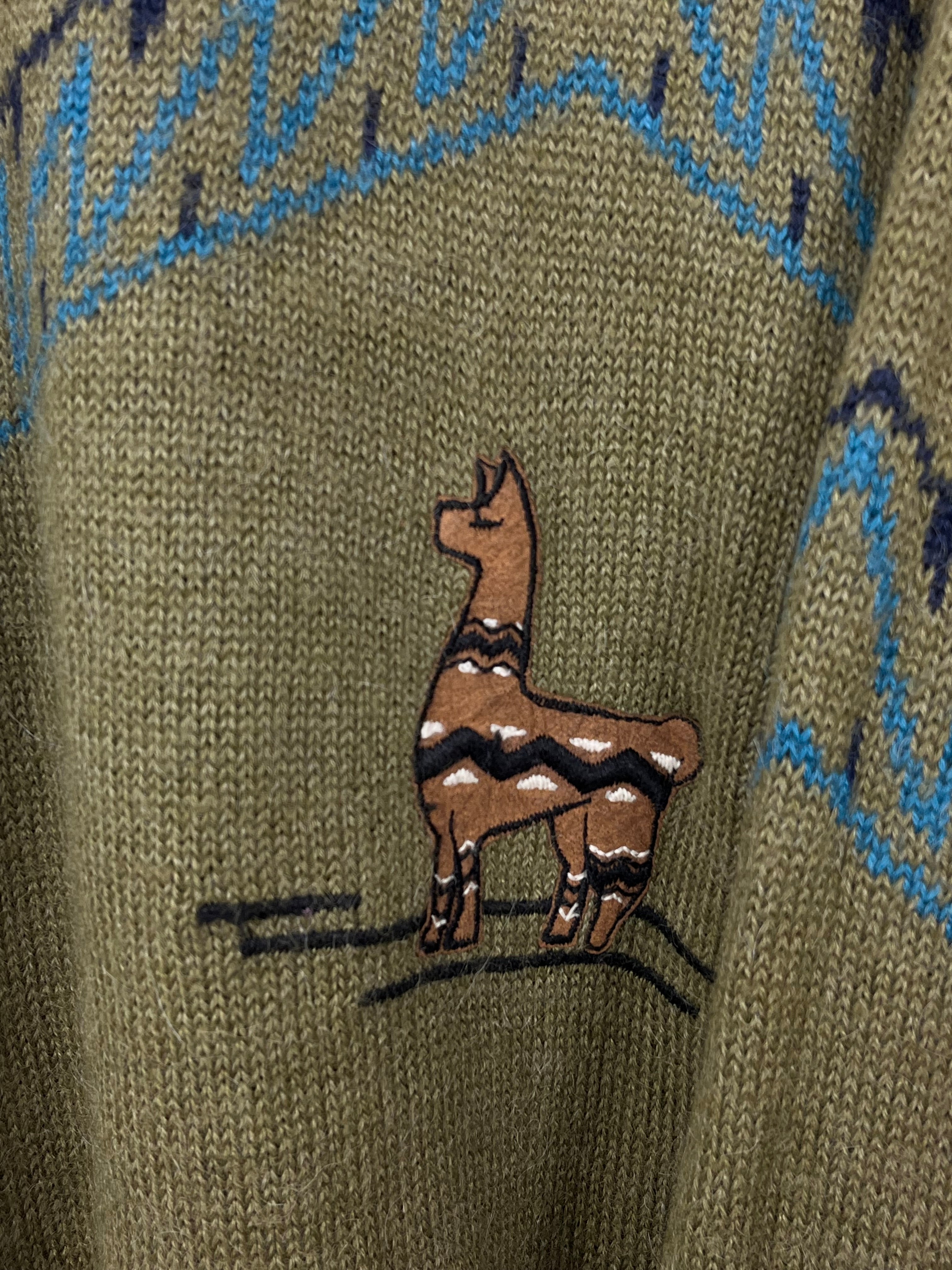 Vintage Alpaca Embroidery Knit (XL)