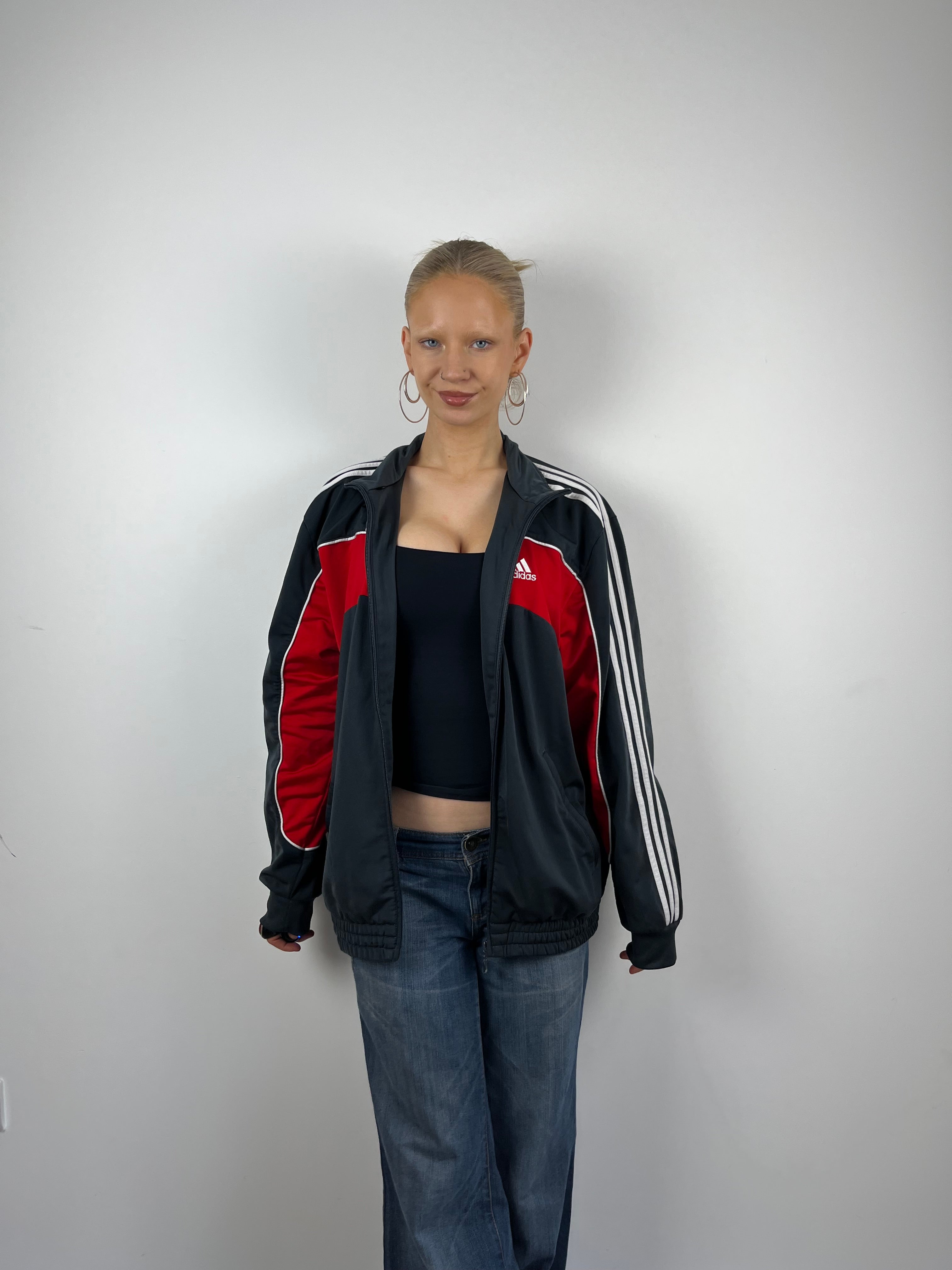 Vintage Red Adidas Sports Jacket (M)