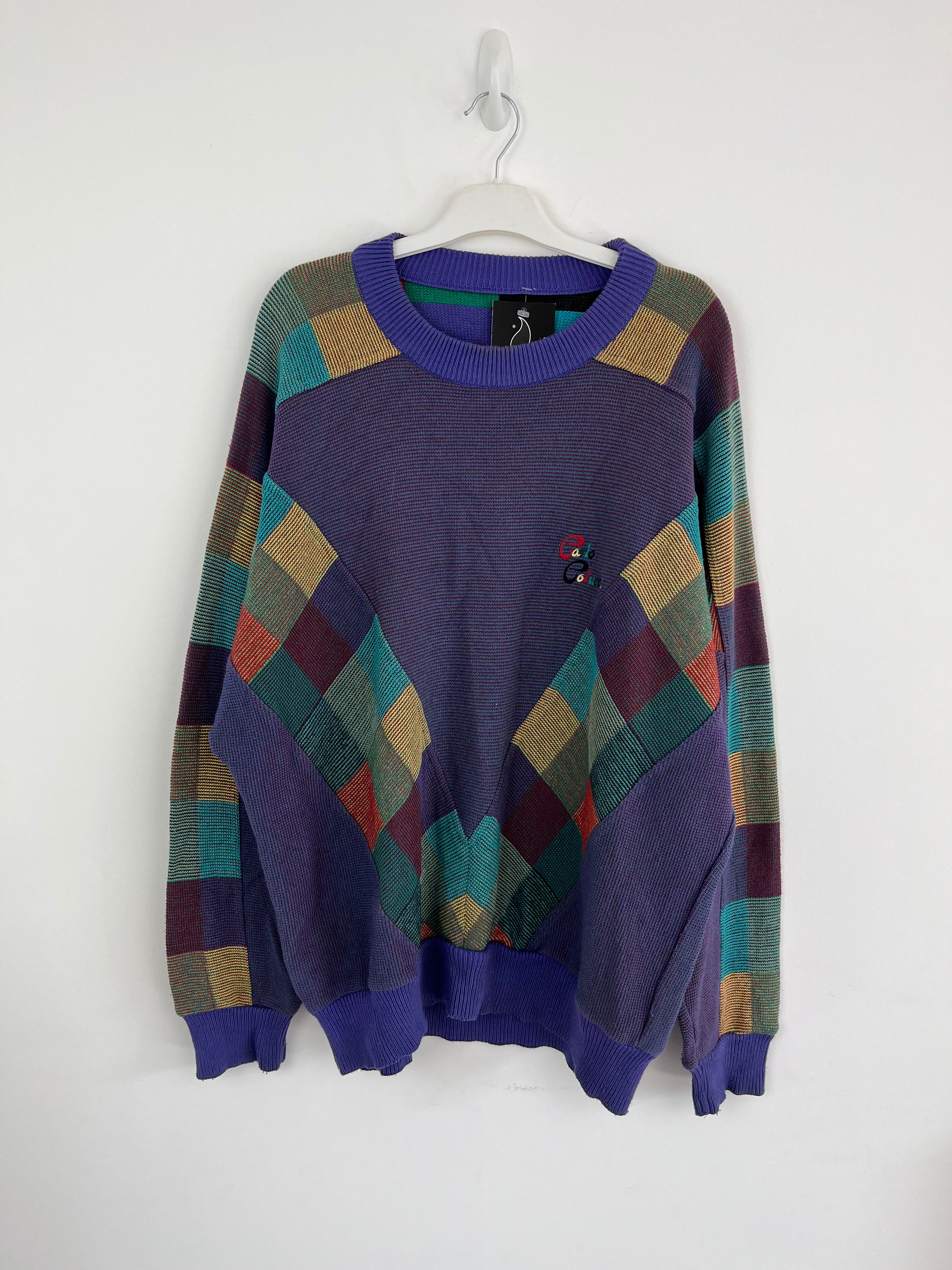Vintage purple tartan knit 