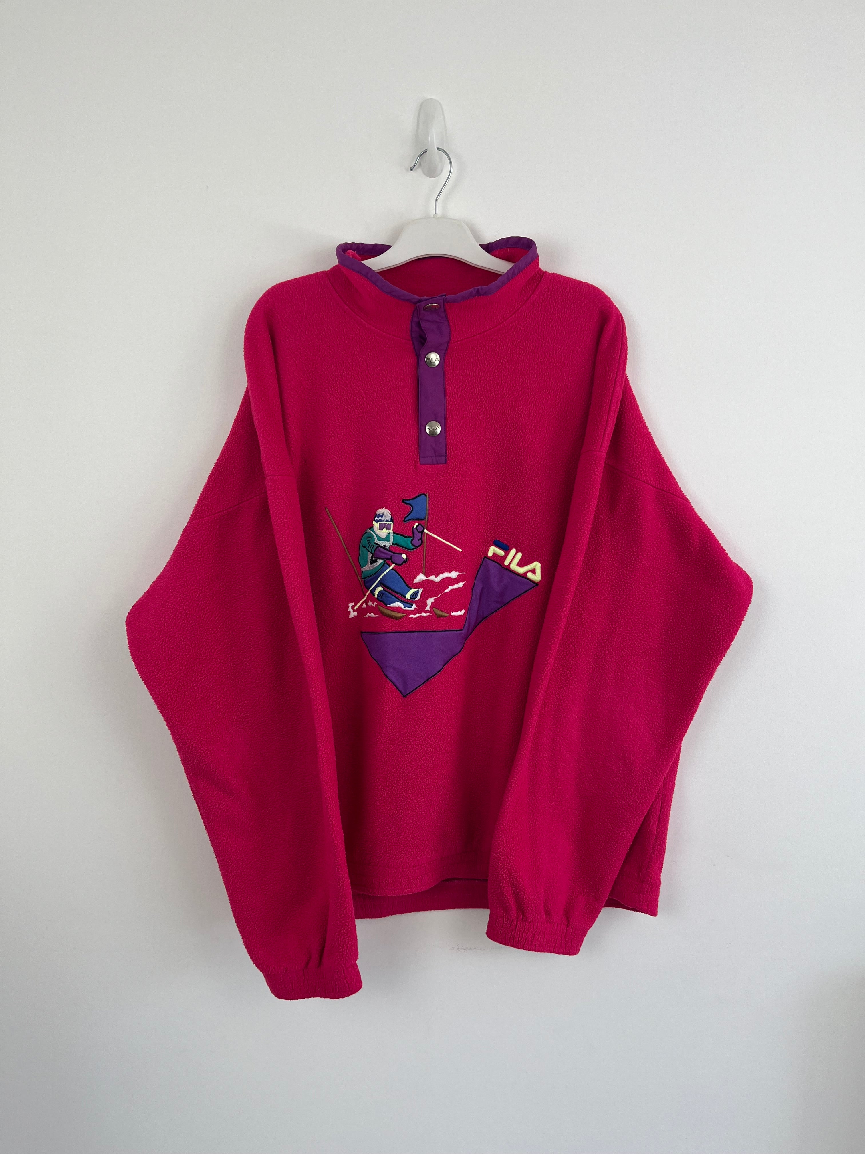 Vintage pink ski graphic fleece Fila 
