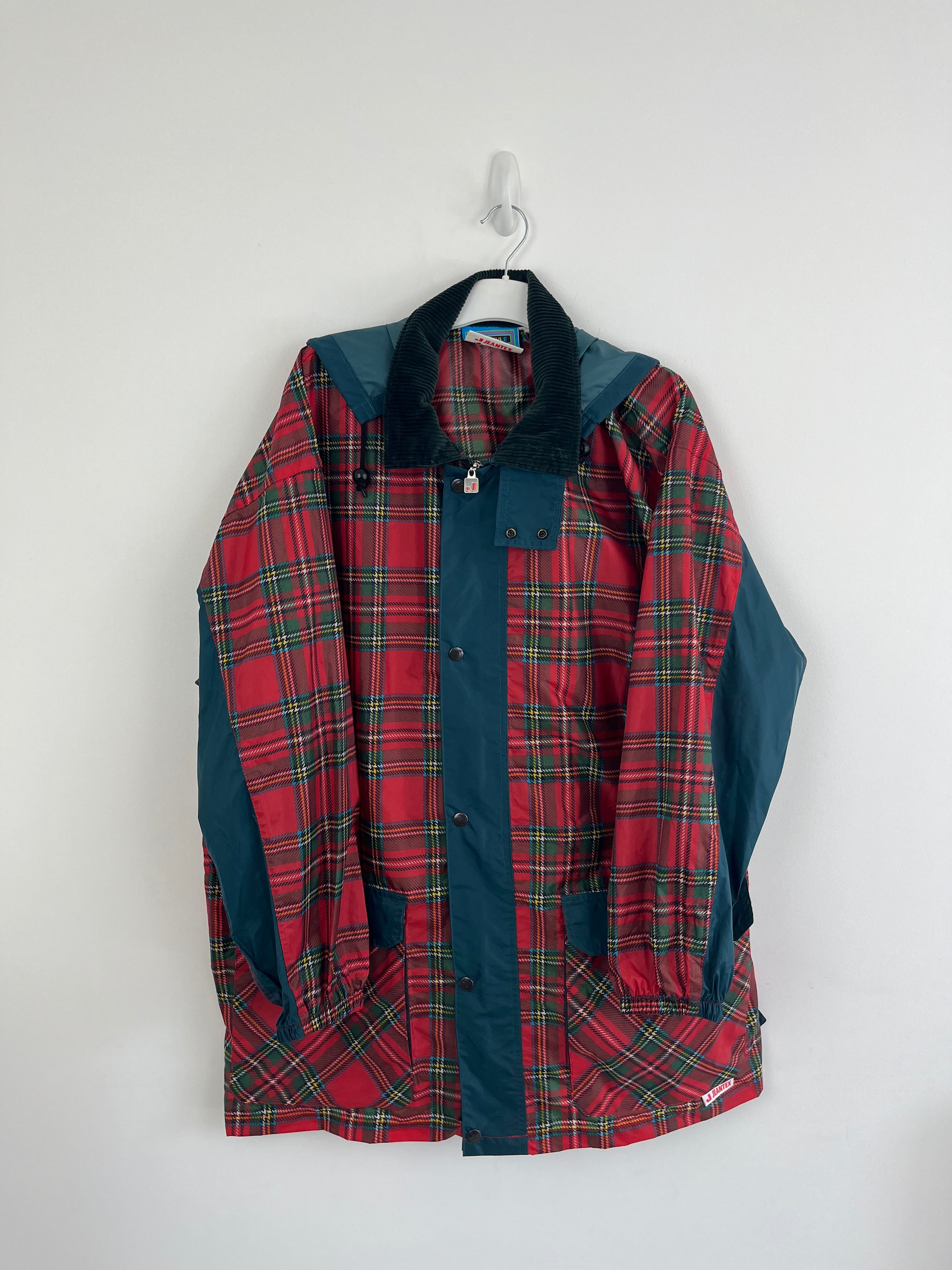 Vintage tartan shell jacket red 