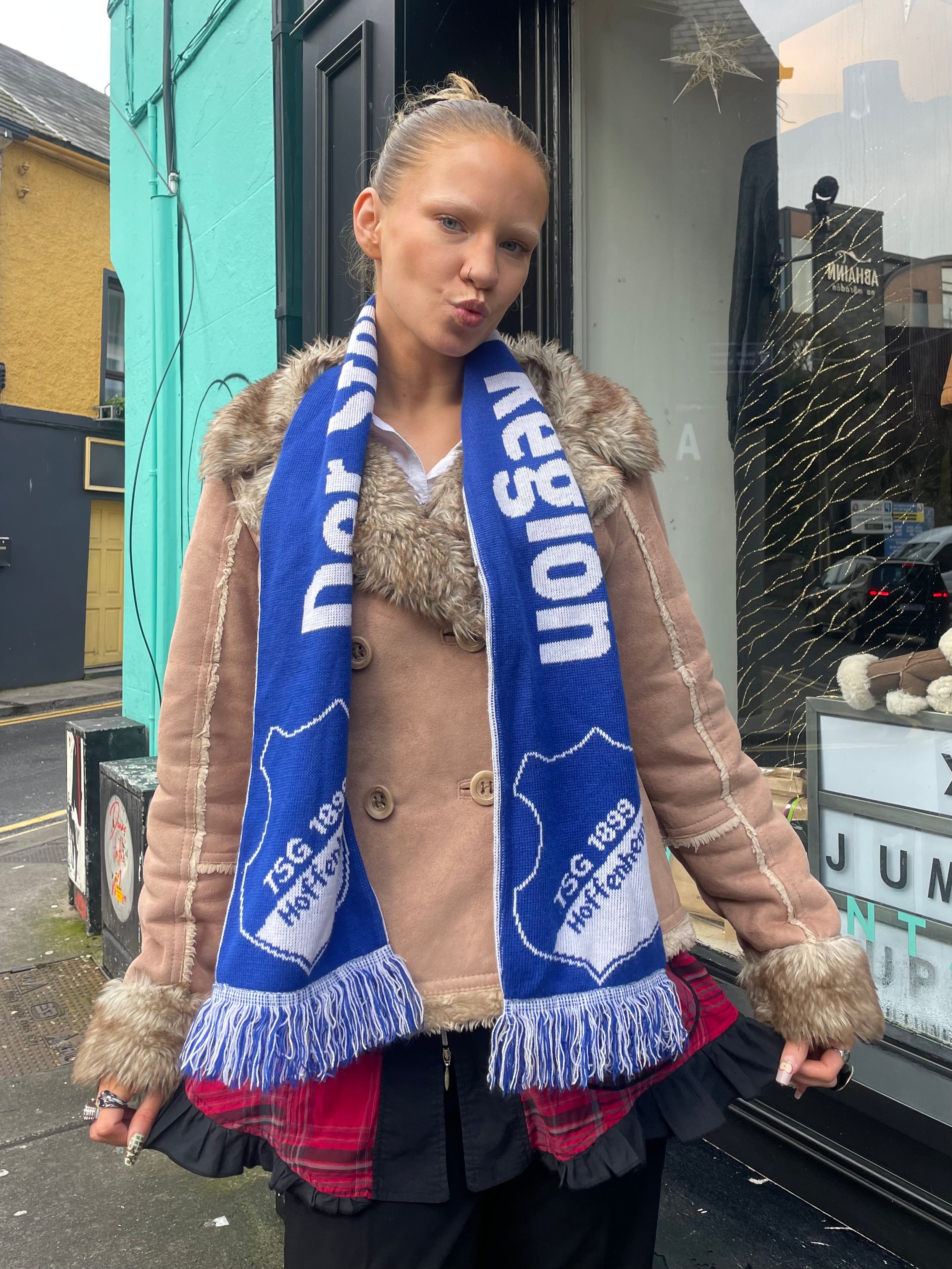 Vintage Hoffenheim Blue Football Scarf