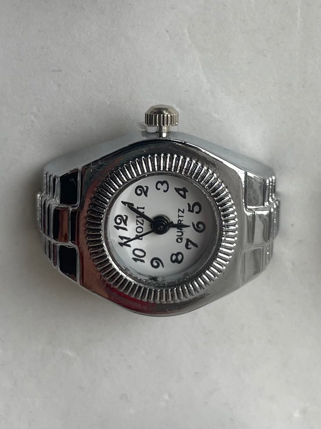 White face circular watch ring 