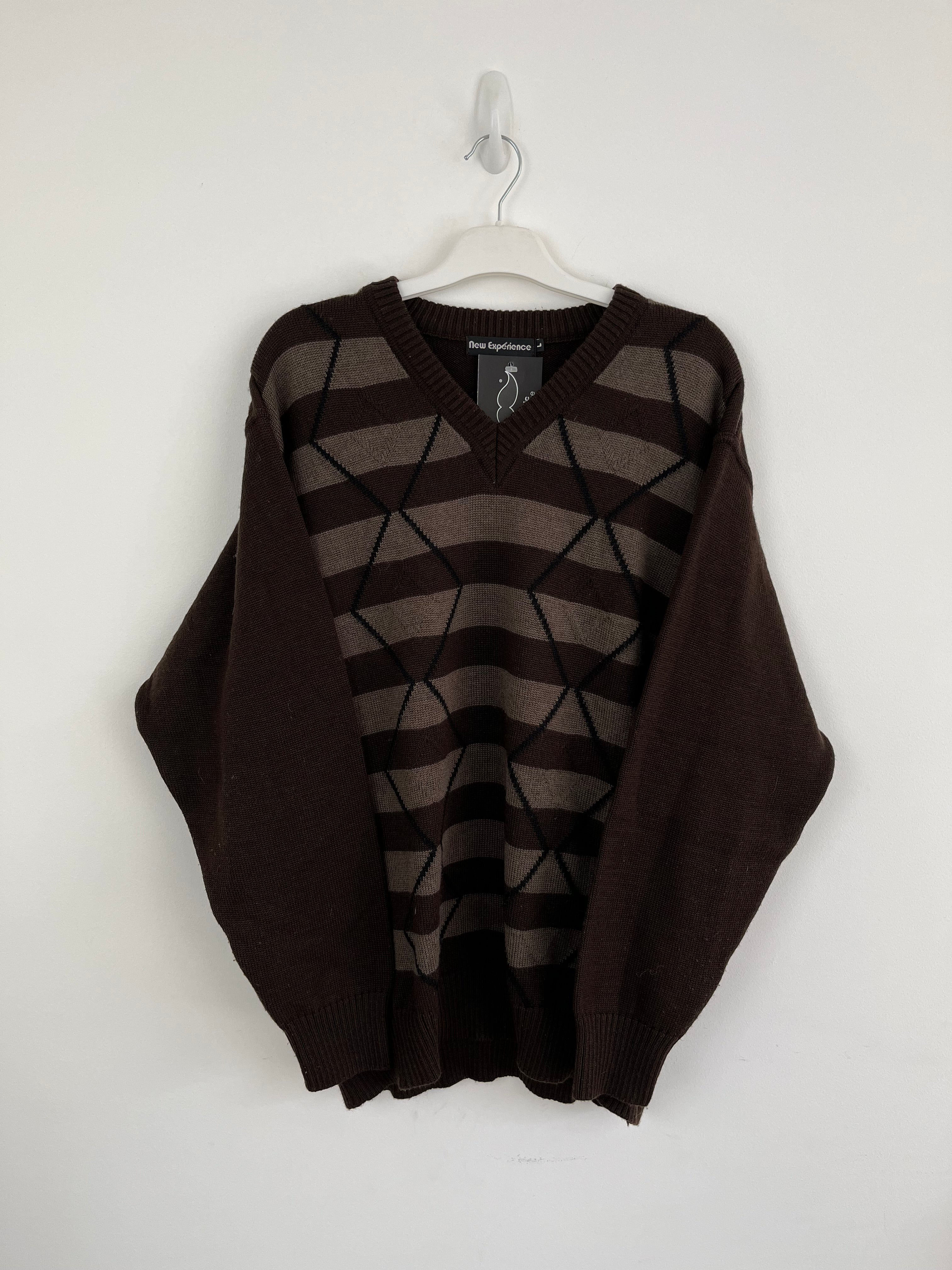 Vintage brown v neck knit 