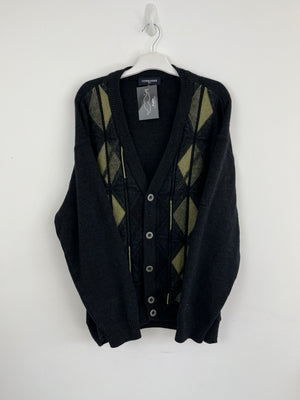 Vintage argyle button up knit 