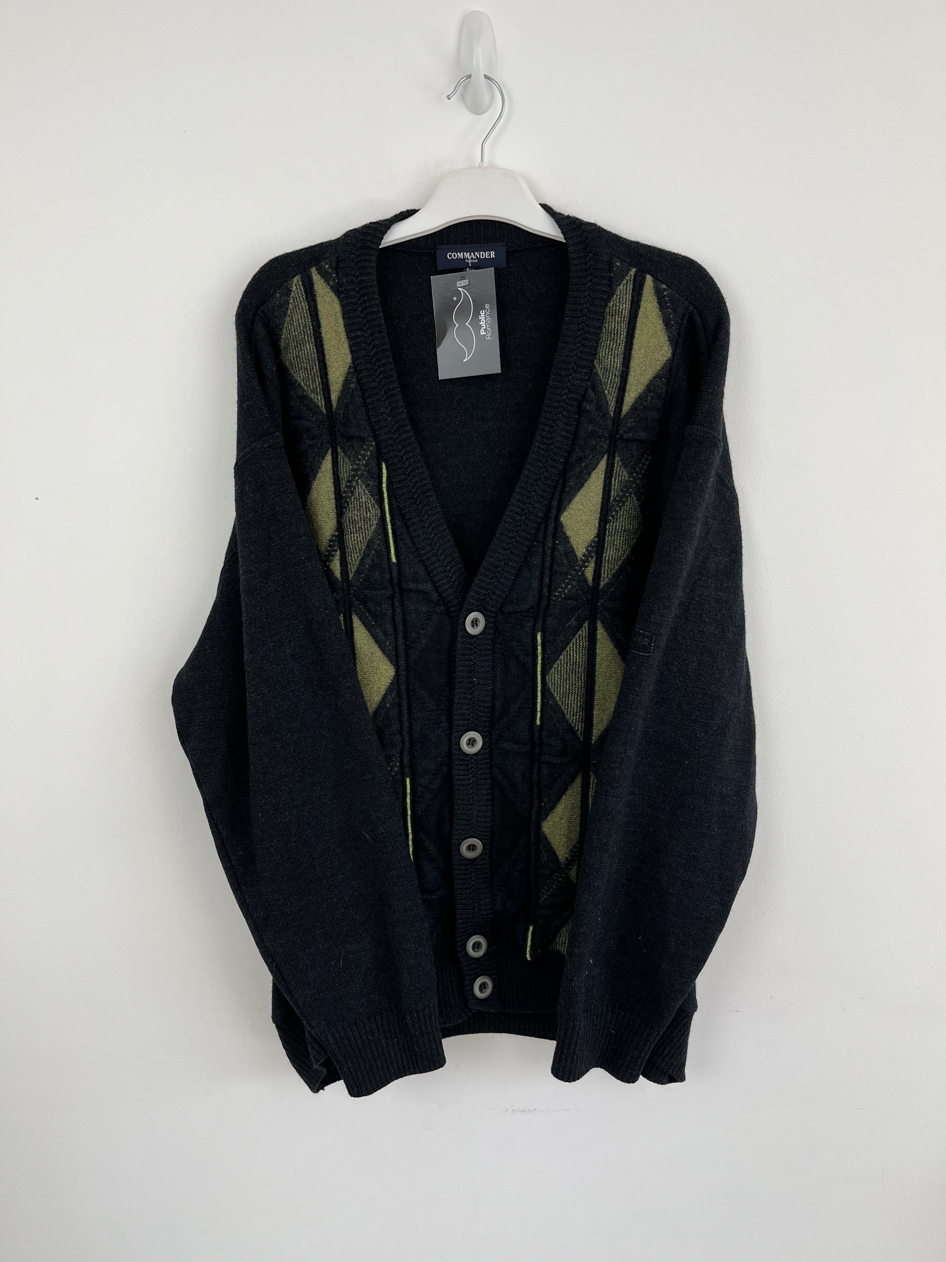 Vintage argyle button up knit 