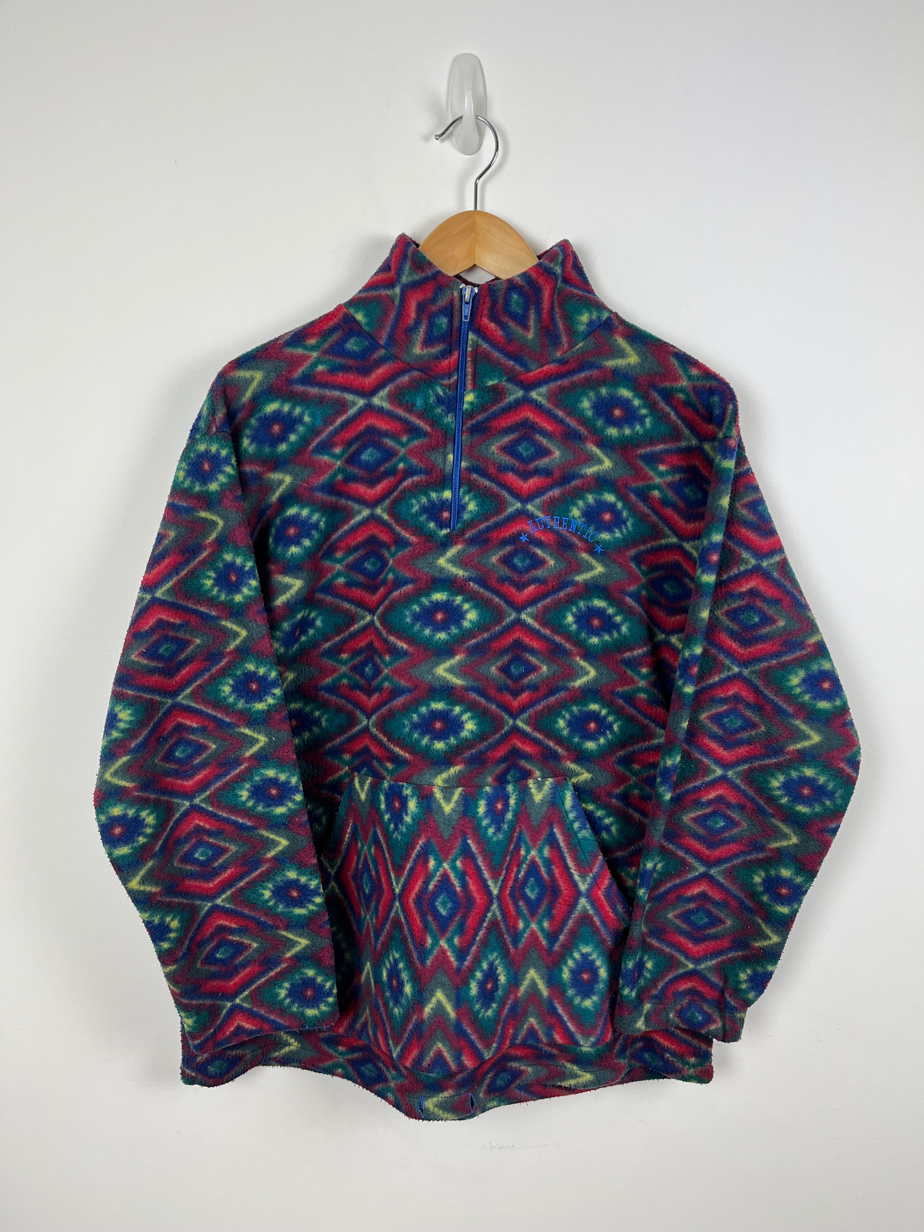 Vintage Abstract Trippy Multicoloured Fleece (M)