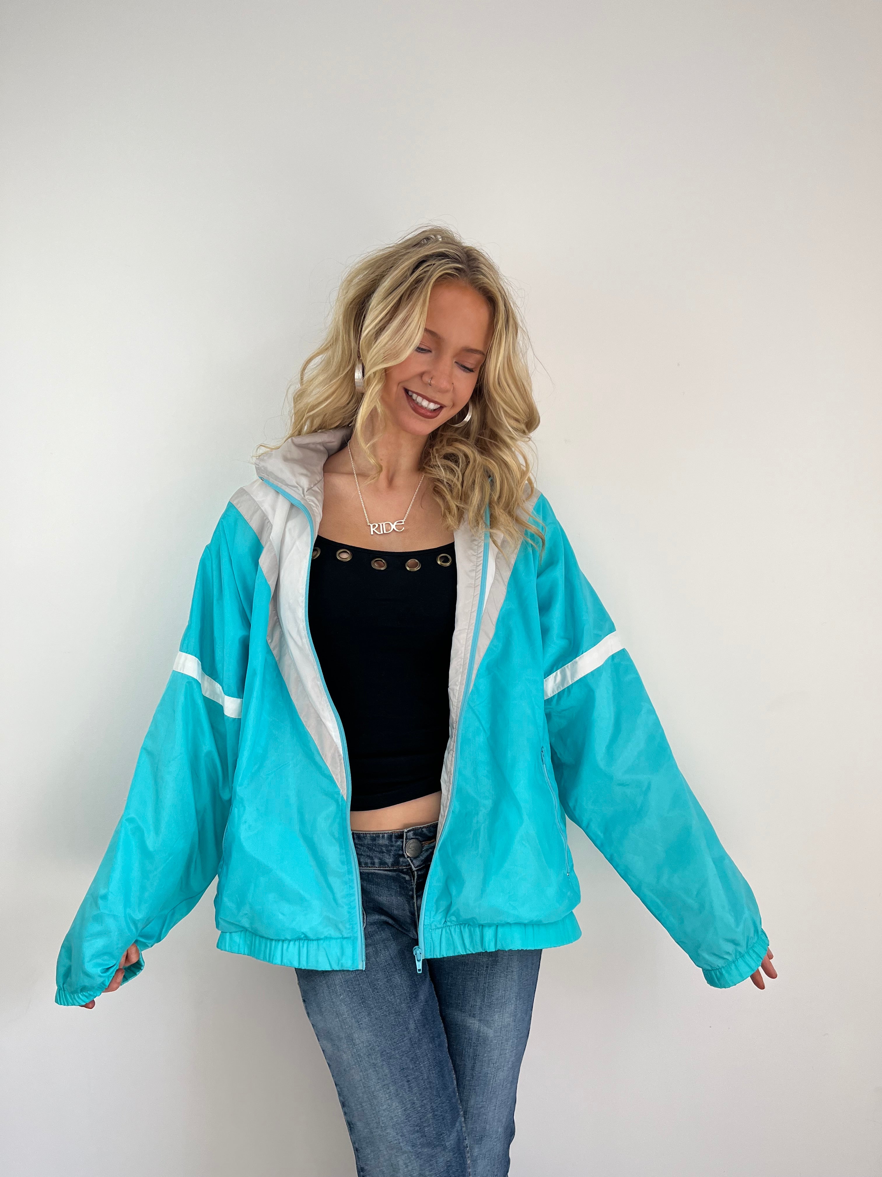 Vintage blue shell jacket 