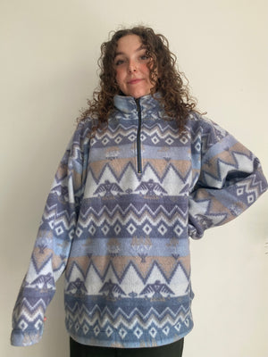 vintage grey eagle design Halfzip fleece
