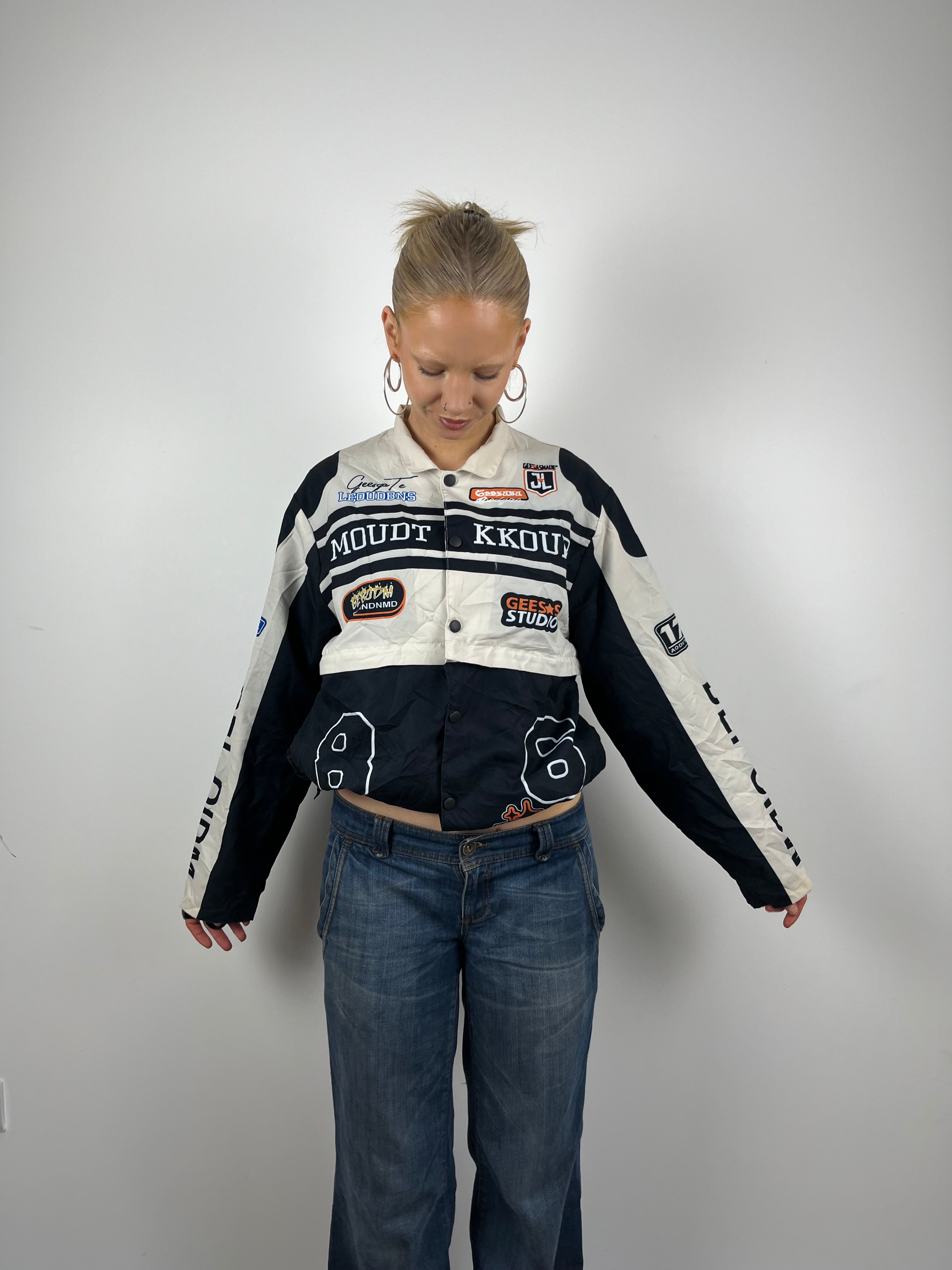 Vintage Button Up Racer Shirt Jacket (S)