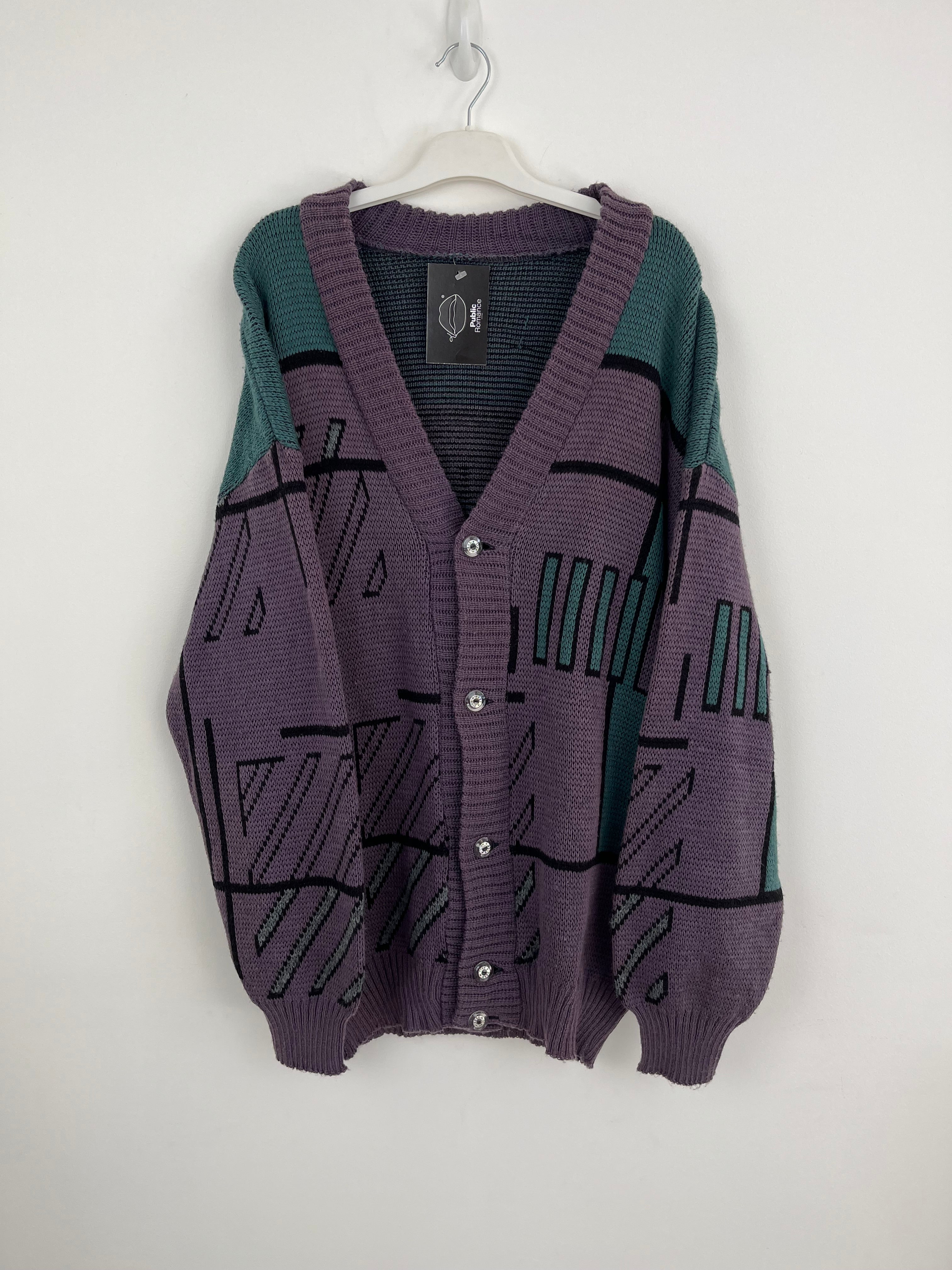 Vintage purple button up knit 