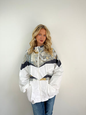 Vintage abstract neutral shell jacket 