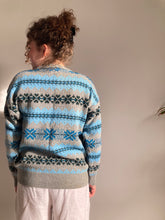 vintage blue grey nordic knit jumper