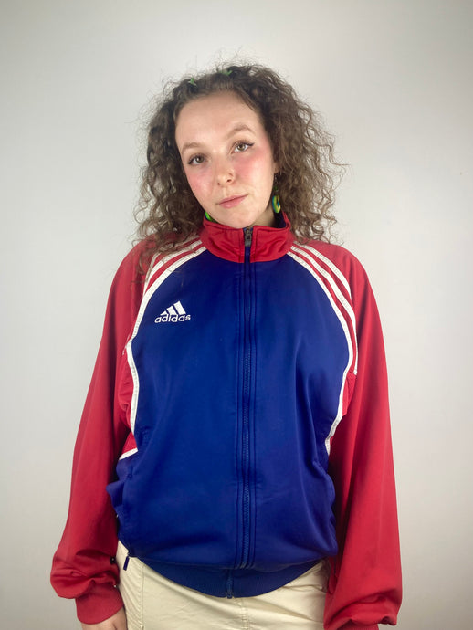 Vintage red and blue adidas sports jacket