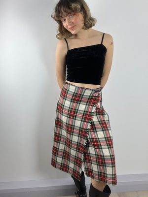 Vintage tartan long skirt size small