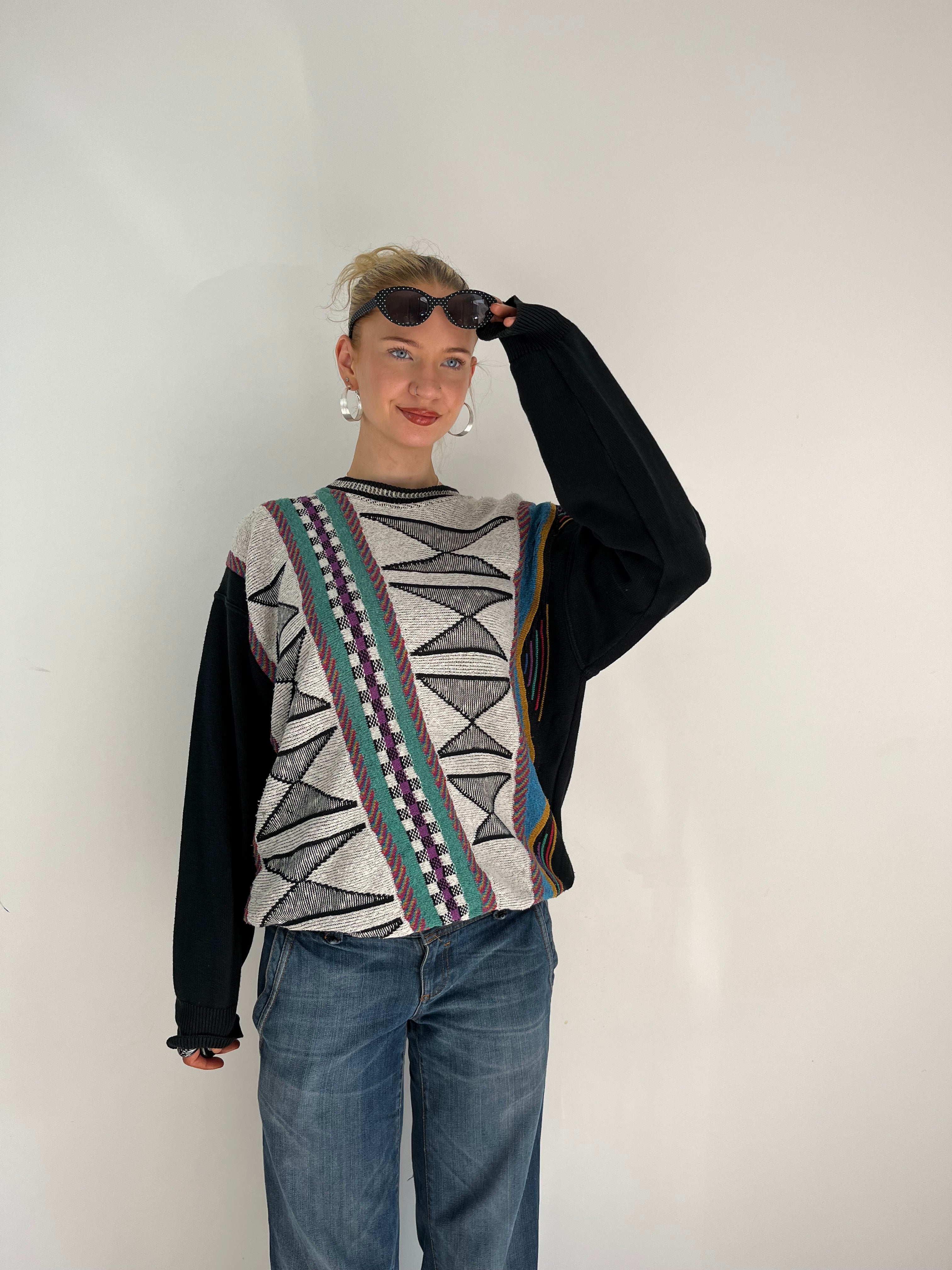 Vintage Abstract 80’s knit (L)