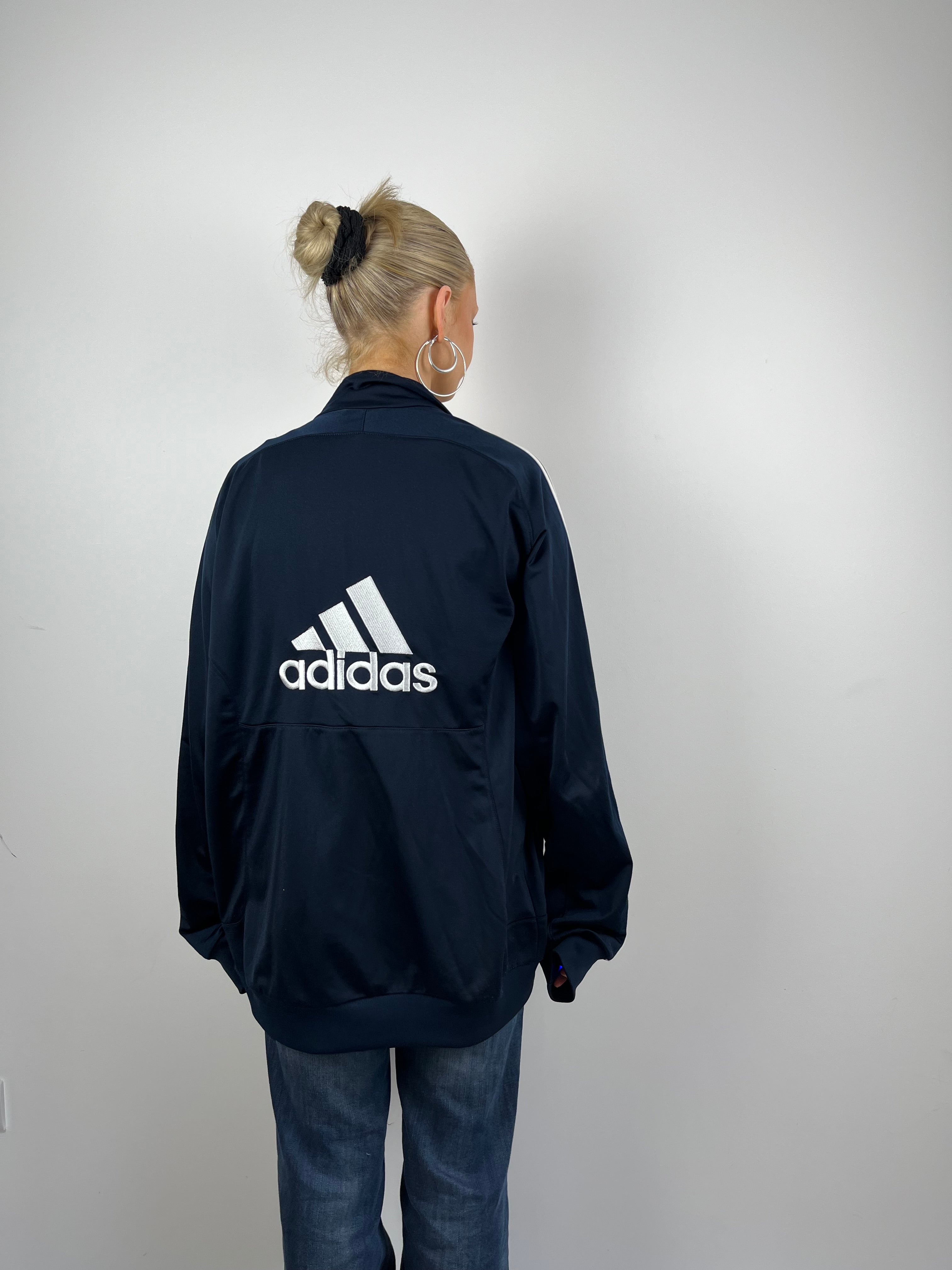 Vintage Navy Adidas Classic Zip Up (L)