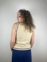 Vintage cream cable knit sweater vest