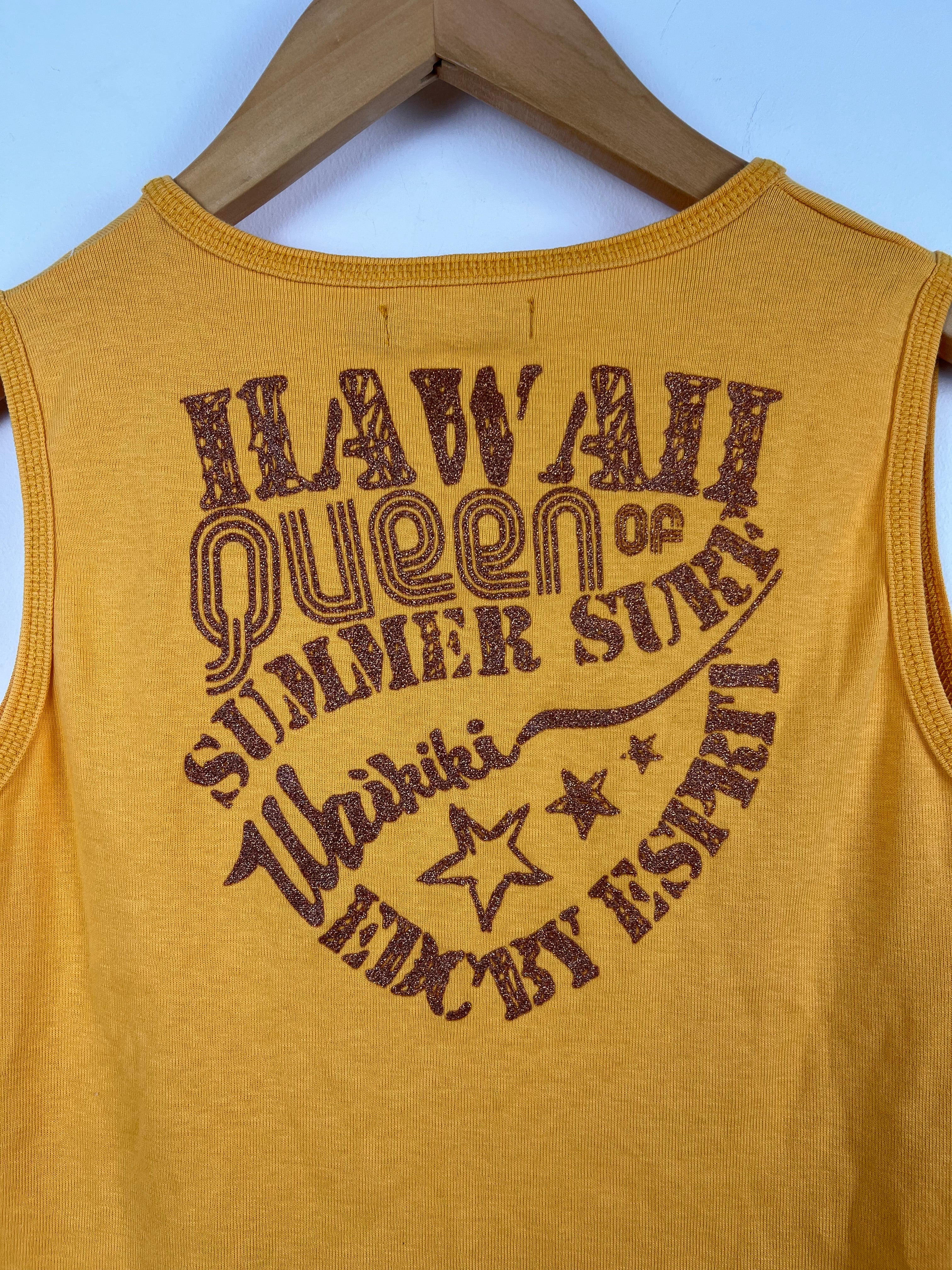 Vintage Orange Hawaii Asymmetric Top