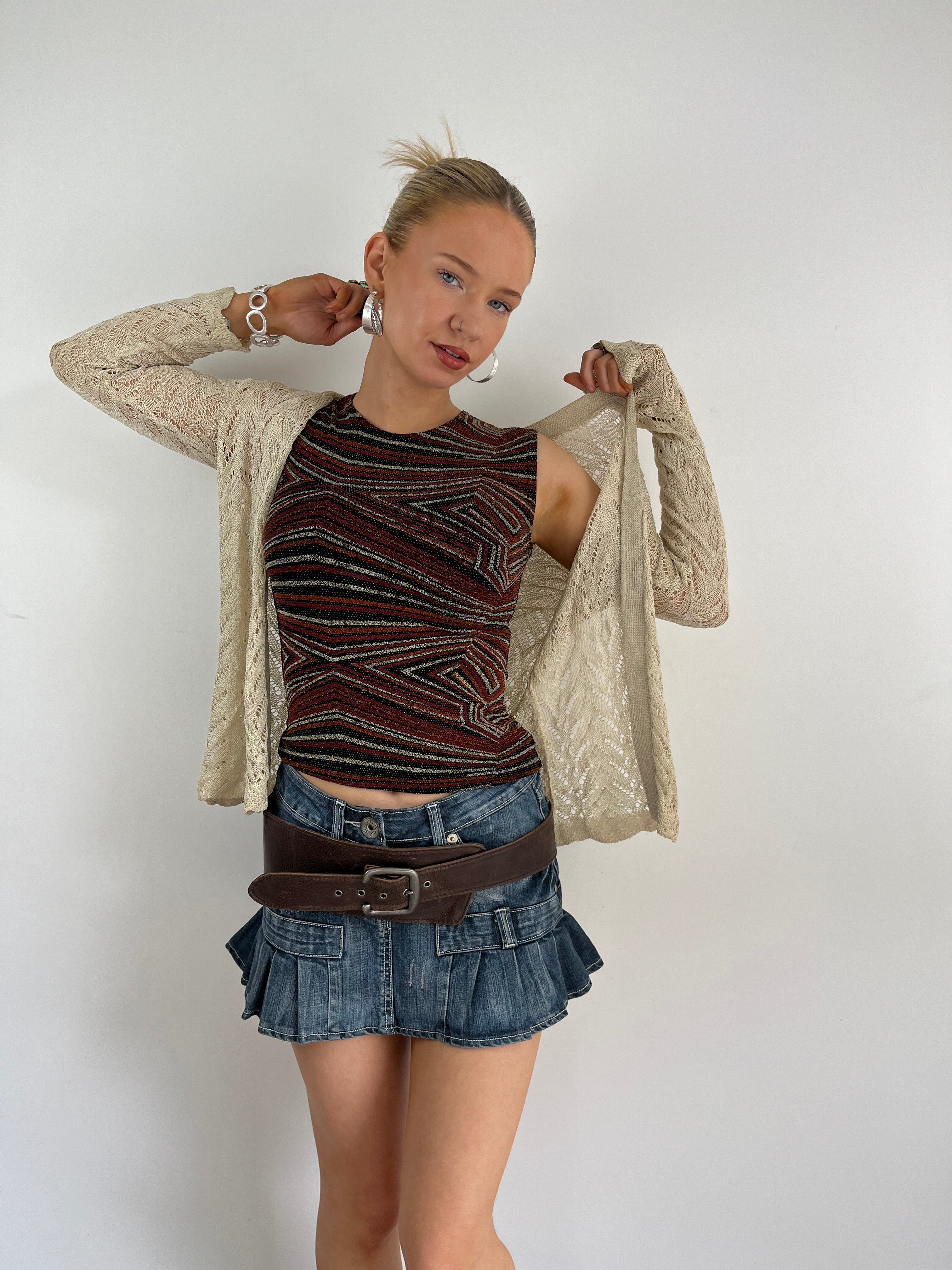 Vintage abstract sparkle sequin top 