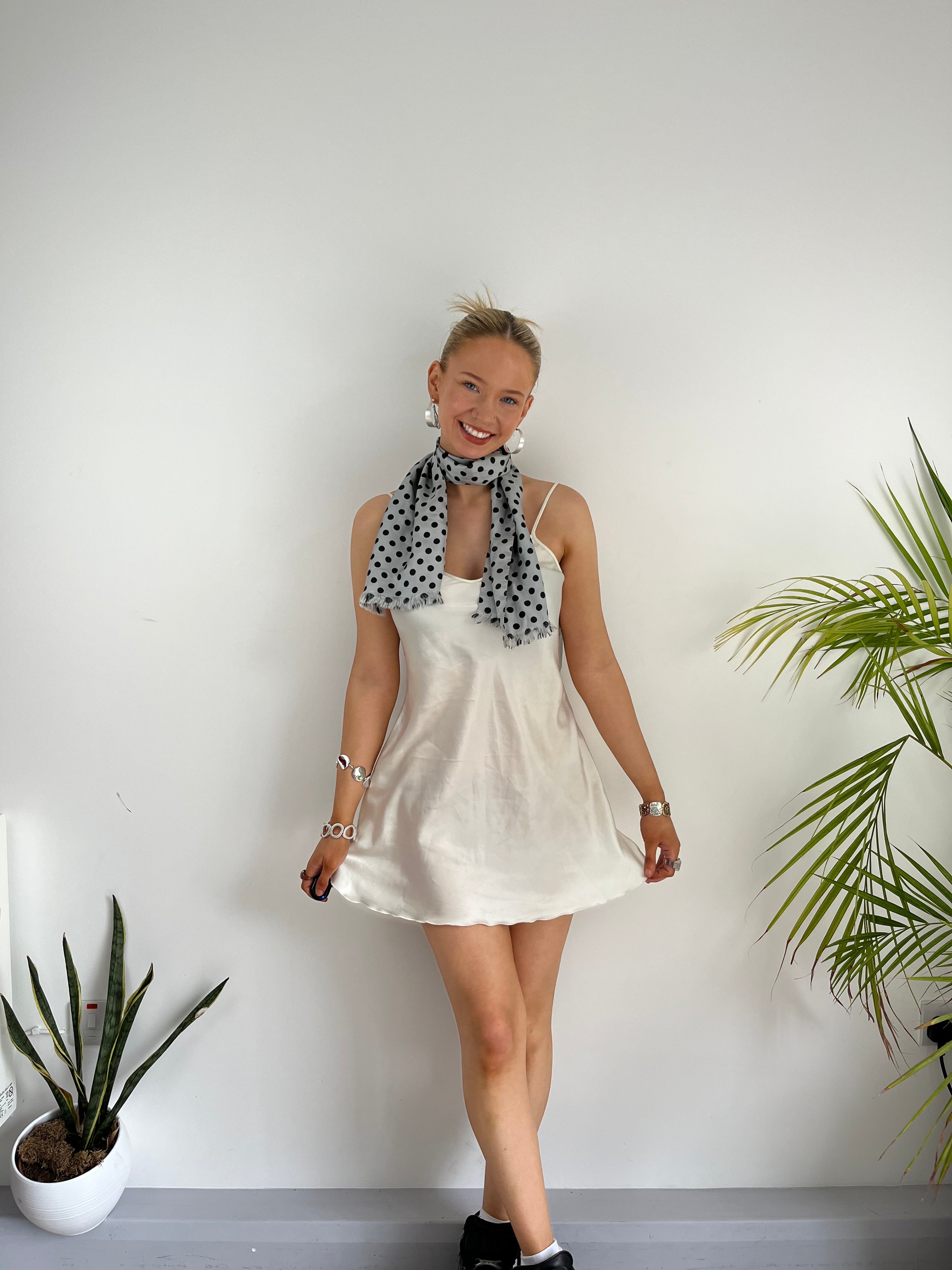 Vintage white slip dress Y2K