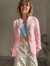 baby pink knit cardigan