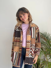 Vintage Patterned Full Zip Fleece