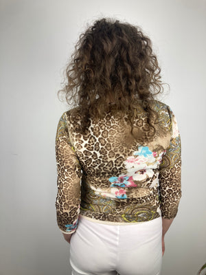 vintage leopard print y2k mesh top longsleeve