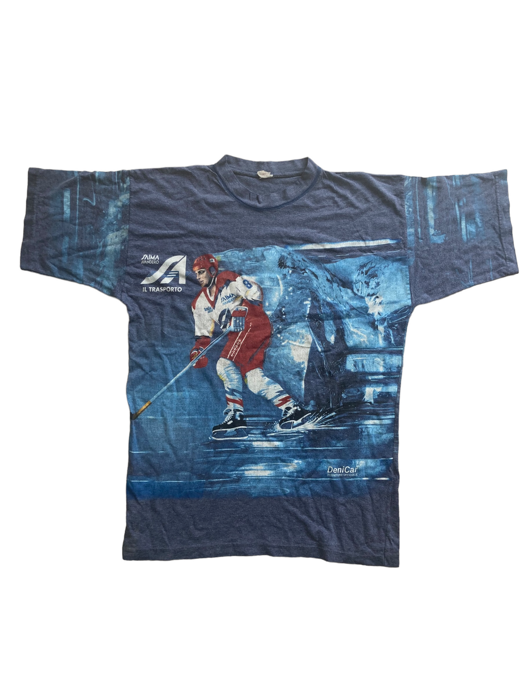 vintage blue hockey tshirt