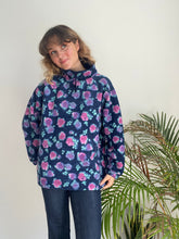Vintage High-Neck Floral Fleece