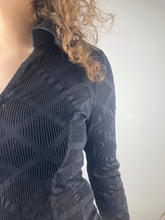 vintage black y2k zip up collared shirt top