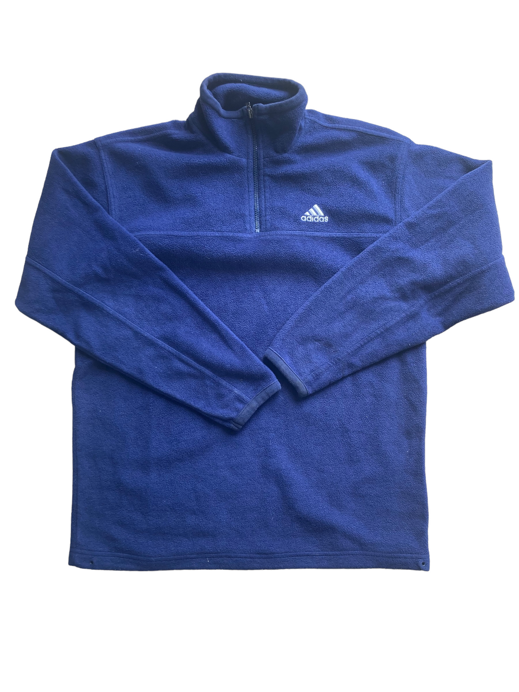 vintage blue halfzip adidas fleece jumper 