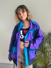 Vintage Blue and Purple Sports Jacket (XL)