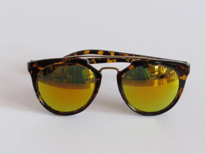Tortoise Shell Mirrored Sunglasses