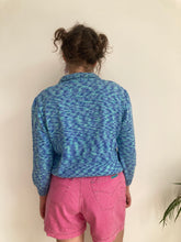 blue marbled knit vintage jumper