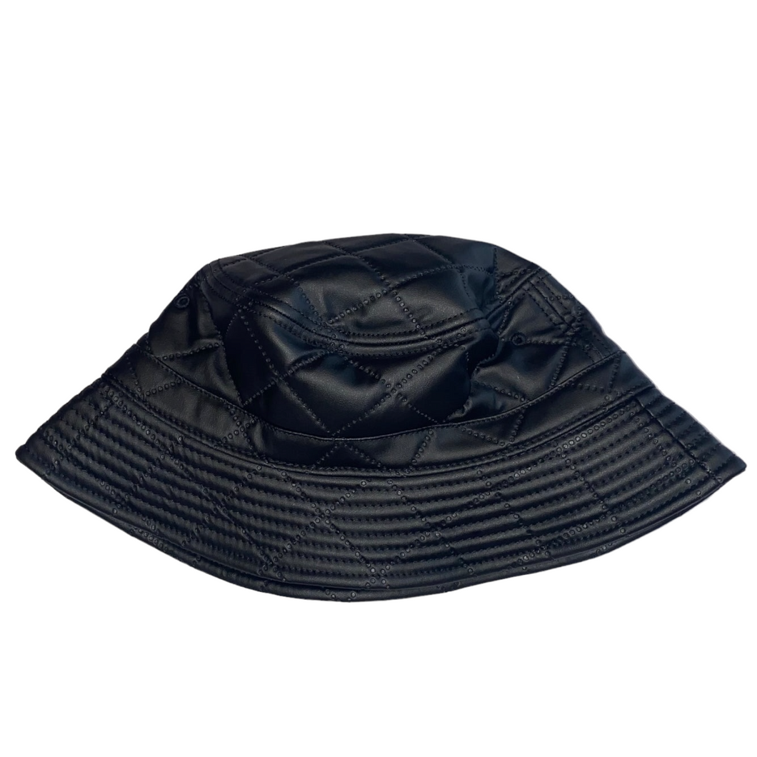 Black Quilted Bucket Hat