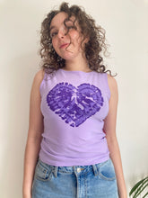 lilac sleeveless y2k heart top