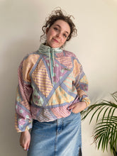 pastel halfzip vintage sports jacket