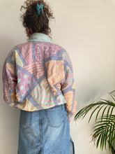 pastel halfzip vintage sports jacket