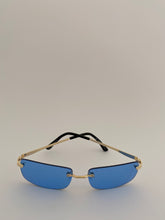 Blue Rimless Sunglasses