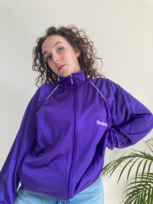 vintage purple reebok sports jacket