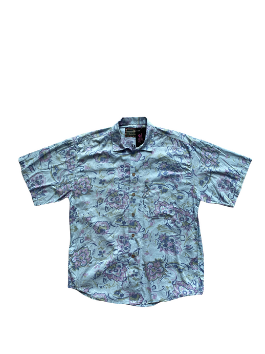 Vintage Patterned Short Sleeve Shirt (L)