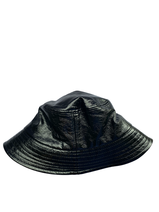 Black Pleather Bucket Hat