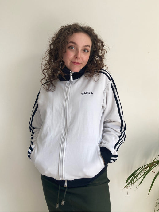 vintage white adidas sports jacket