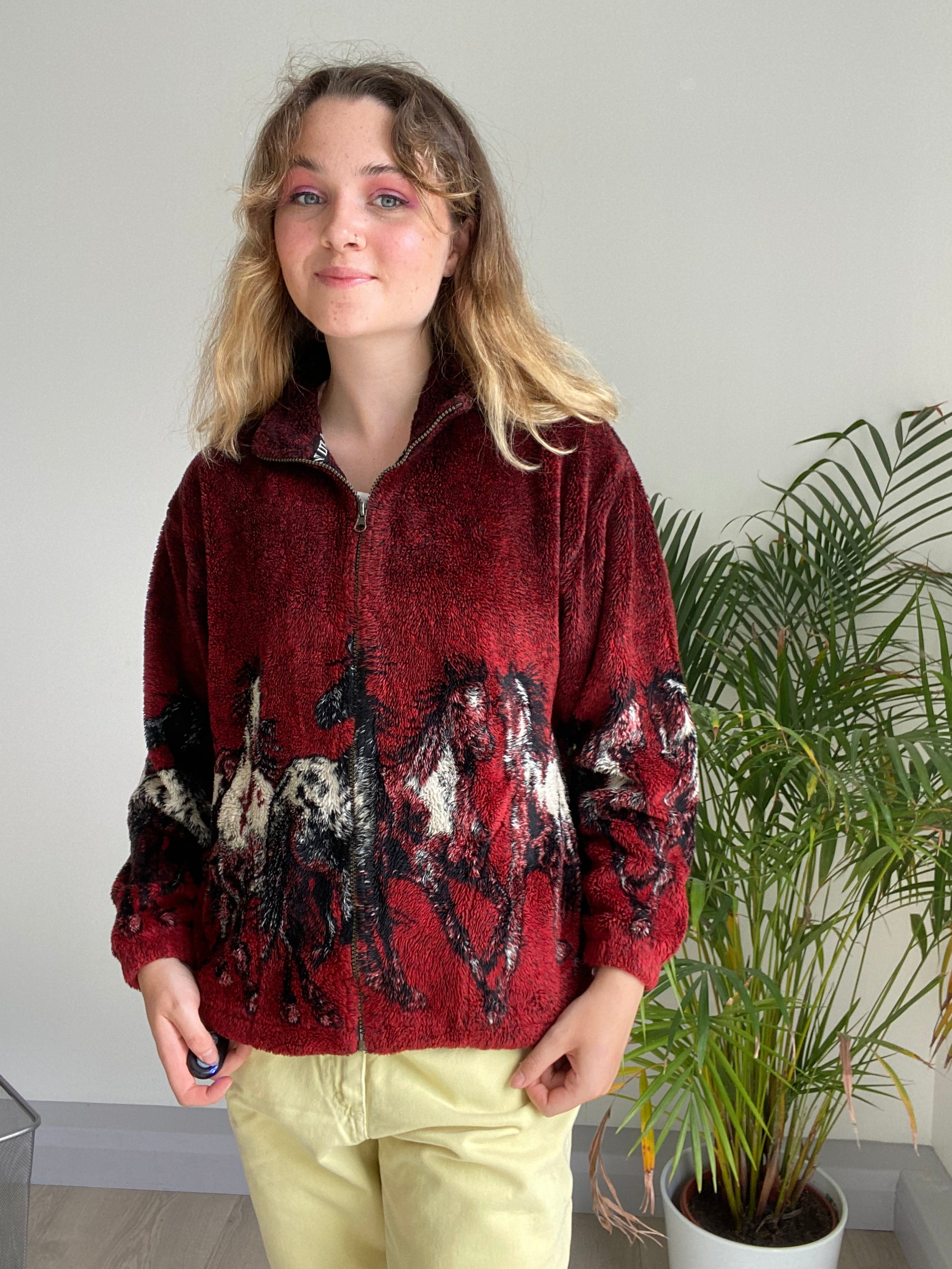 horse fleece vintage