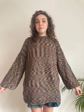 marbled rainbow knit oversized jumper
