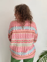 pink patterned knit vintage jumper