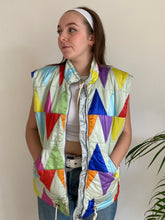 reversible triangle print sleeveless jacket