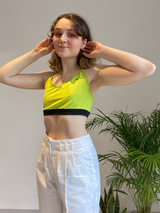 nike lime green bralet 
